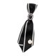 thumbnail image 5 of Corbata De Mujer Estilo Retro Sedoso Pajarita Lisa Para Blusa Estudiante Boda Blanco Negro, 5 of 5