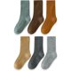 thumbnail image 1 of Xiao Hua Calcetines de Montañismo de Lana para Niños y Niñas, Calcetines de Color Sólido Cálidos y Cómodos de Punta Redonda, Juego de 6 Piezas, Aptos para 1-3 Años, 1 of 3