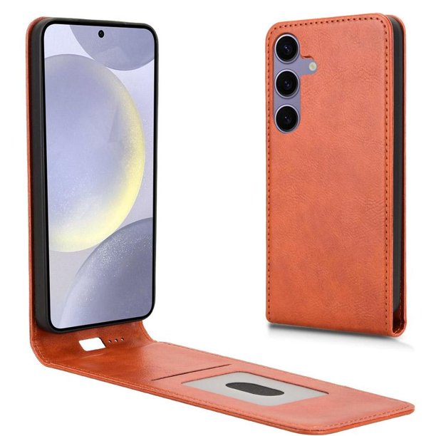 Funda tipo folio para Samsung Galaxy S24 FE con soporte magnético y protección para la cámara Marrón