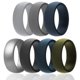 thumbnail image 1 of Anillo de boda de goma de silicona ROQ Comfort Fit para hombre, 8 mm y 2 mm, 1 of 8