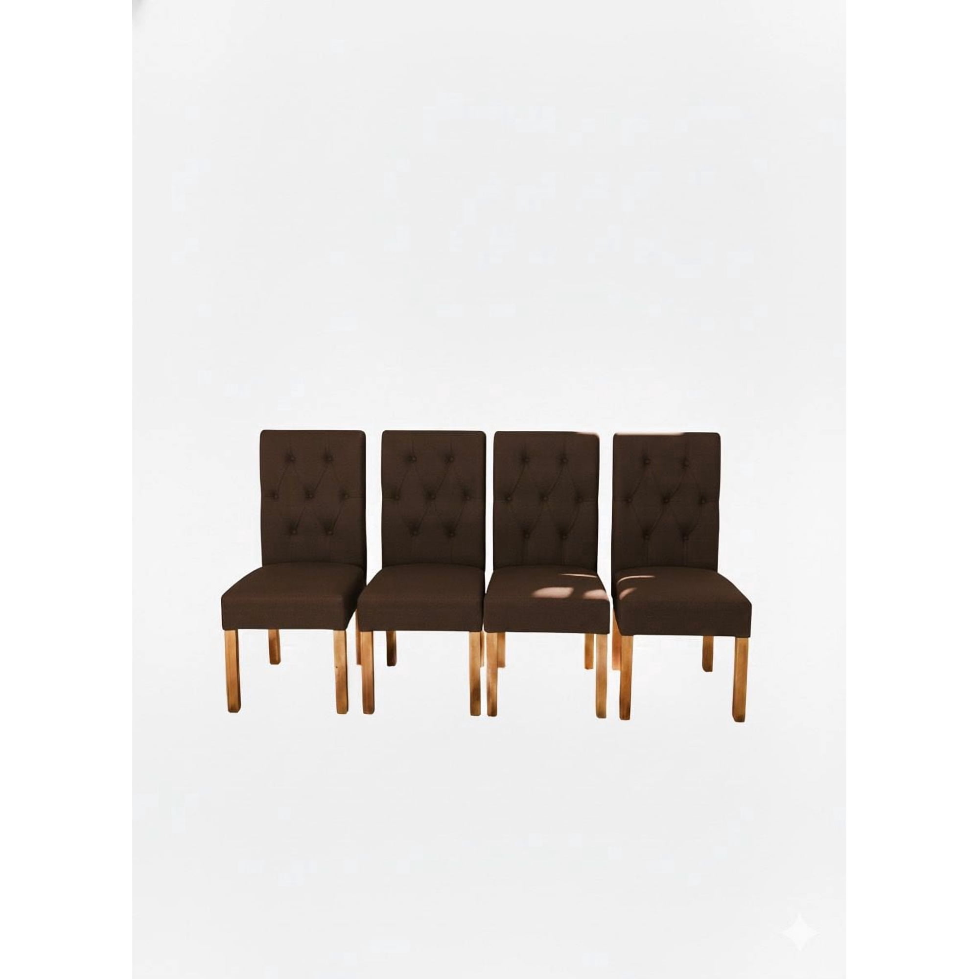 Vitelio - Pack 4 Sillas De Comedor De Madera Capitonés