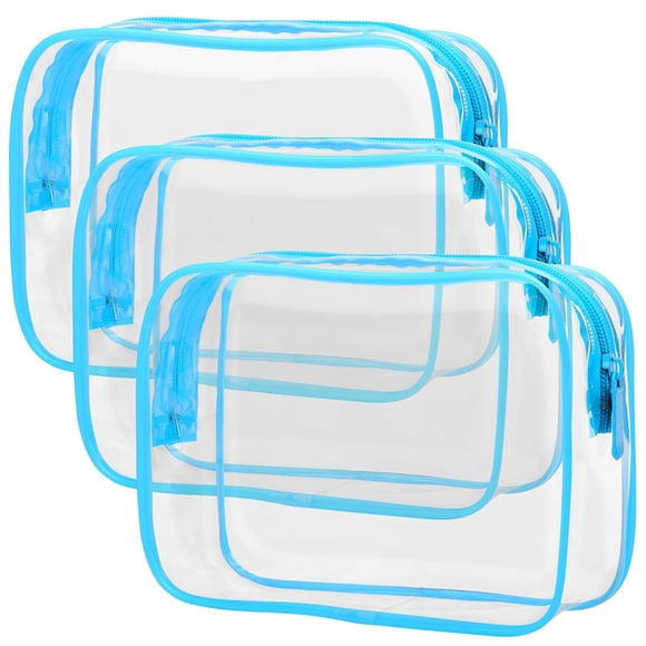 Bolsa Transparente para Maquillaje PACKISM Impermeable Aprobada por TSA Paquete de 3