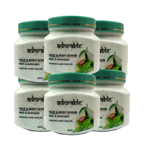 Adorable - Pack 6 Uds Exfoliante Cuerpo Y Rostro Menta-Palta 300 Ml