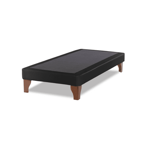 Importclick - Base Cama Europea 1 Plaza 90X200 Cm Negro Felpa