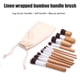 thumbnail image 5 of Juego de 11 brochas de maquillaje de bambú natural, suaves, para polvos, cremas y cosméticos., 5 of 8