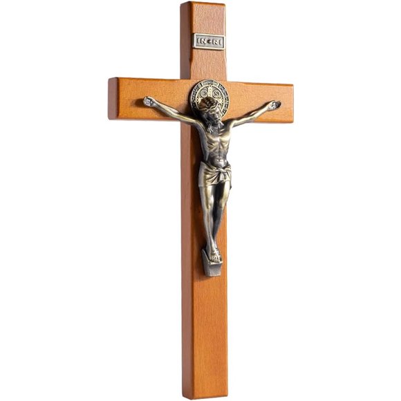 Cruz de pared de madera KUXBET 10 x 4.9