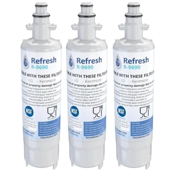 Filtro de agua Nufresh LG LT700P, 9690, paquete de 3