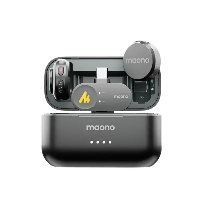 Micrófonos Inalámbricos Maono Wave T5 Para Usb-c Con Case De Carga
