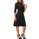 thumbnail image 4 of INSPIRE CHIC Vestido Vintage para Mujer Regreso a Clases Atuendo de Maestra Mangas 3/4 Cuello Mao Vestido de Oficina Línea A XL Negro, 4 of 6