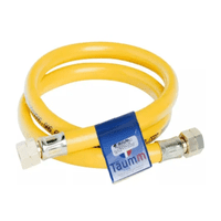 Taumm - Flexible Gas Manguera Amarilla 3/8 Hi Izq 1 Mt Certificada