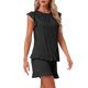 thumbnail image 4 of INSPIRE CHIC Conjunto de Pijama de Mujer con Mangas Volantes, Conjunto de Ropa de Dormir Suave y Transpirable de Viscosa con Pantalones Cortos y Cintura Elástica XL Negro, 4 of 6