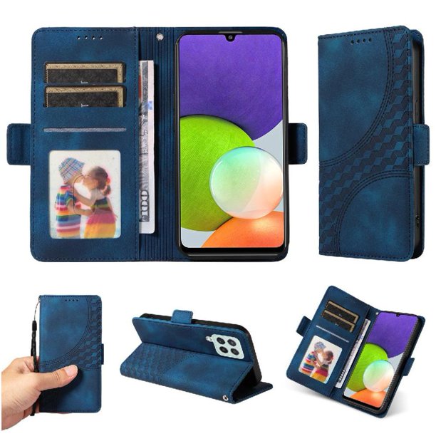 Carcasa FOXDOCK Samsung Galaxy M32 4G de cuero PU, diseño acolchado clásico, protección contra caídas y rayones