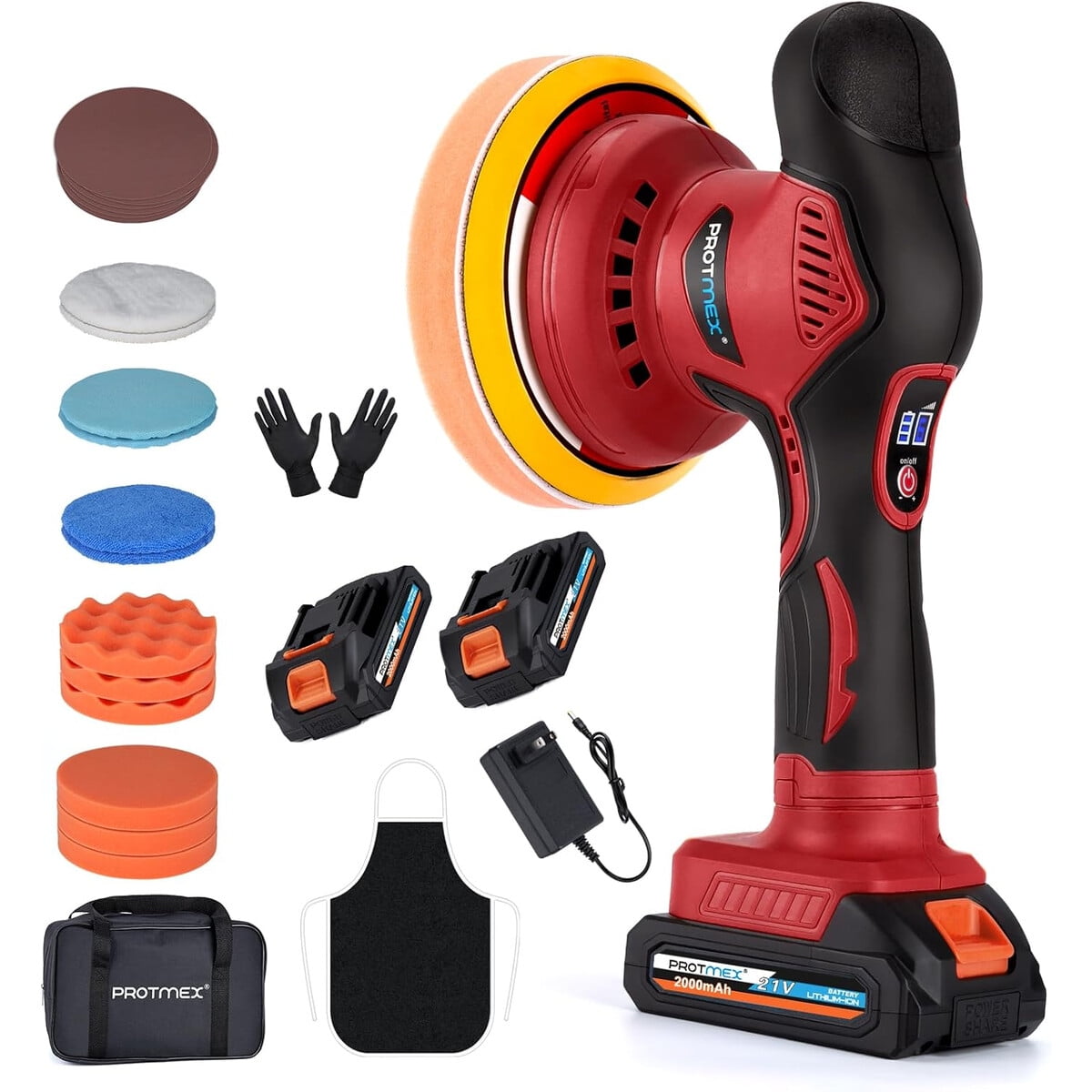 Pulidora Inalambrica Protmex 21v 2x2000mah 6 Velocidades
