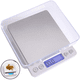 thumbnail image 1 of Báscula de cocina digital, báscula de letras, báscula doméstica, báscula fina con función de tara 3 kg x 0,1 g con pantalla LCD, plataforma de acero inoxidable, 1 of 8