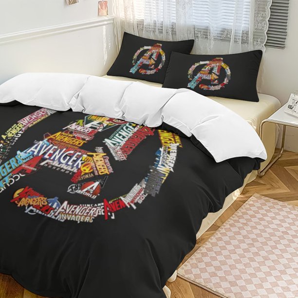 Avengers Bedding Comforter Sets 3-Piece Bedding Set Soft Warm Bed Set for Bedroom All Season