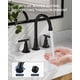 thumbnail image 2 of Grifo de baño FORIOUS, 8 pulgadas, amplio, 3 orificios, negro mate, 2 of 6