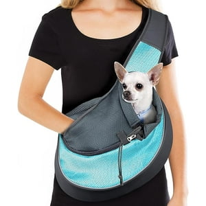 Defensor Forever - Bolso Banano Transportador Para Mascotas Gatos Y Perros Celeste