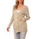 thumbnail image 4 of INSPIRE CHIC Cárdigan Casual de Suéter para Mujer de Punto Retorcido Otoño Invierno Largo Cardigans Modernos XL Albaricoque Oscuro, 4 of 6