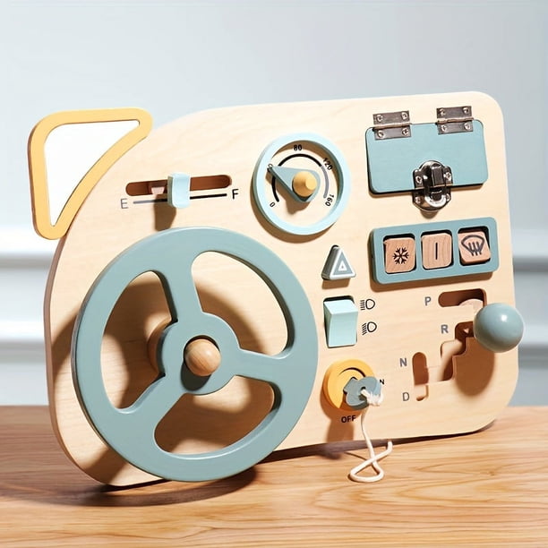 MOFXP-01 Steering Wheel Toys, Montessori Early Education Educational Steering Wheel Simulation Busy Board, Kids Play House, Learning To Drive, Educational Toys, Kids Toys