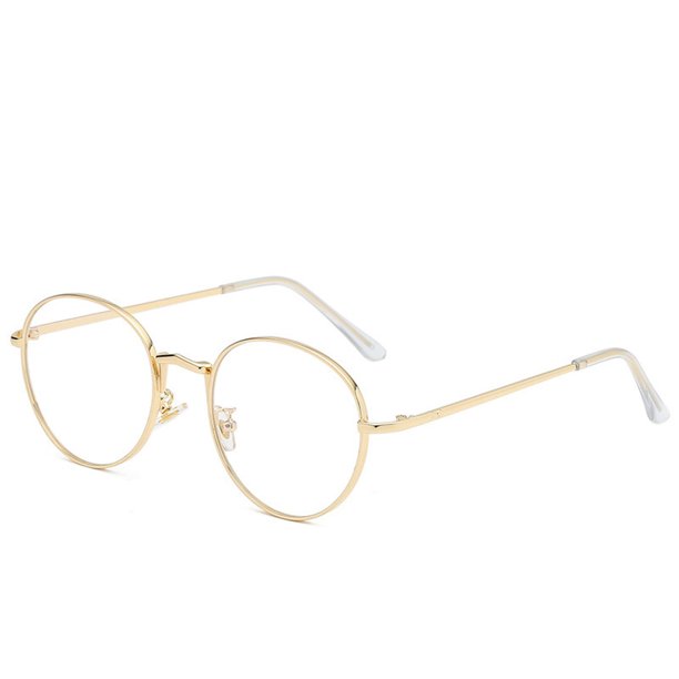 Gafas redondas retro de luz azul para mujer, gafas de ordenador con montura grande