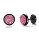 thumbnail image 2 of 1pair Men's Retro Dazzling Red Resin Round Stud Earrings, 2 of 4