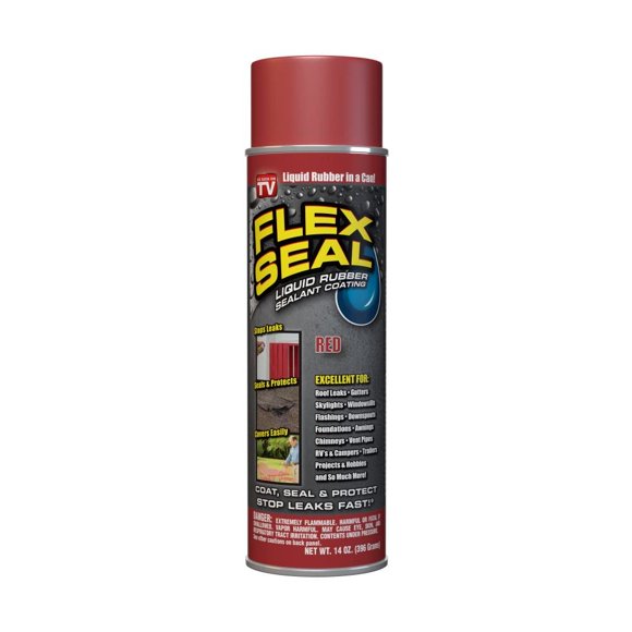 Spray Sealant Flex Seal con revestimiento de goma impermeable rojo de 14 onzas