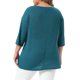 thumbnail image 3 of Agnes Orinda Blusas de Mujer Tallas Grandes Cuello Redondo Abertura Manga 3/4 Decoración de Botones Blusas de Punto Sueltas Casual 1X Azul Lago, 3 of 6