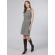 thumbnail image 4 of INSPIRE CHIC Vestido de Mujer a Cuadros Houndstooth Sin Mangas Cuello Barco 2026 Vestidos de Lápiz Modernos con Cinturón M Negro, 4 of 5