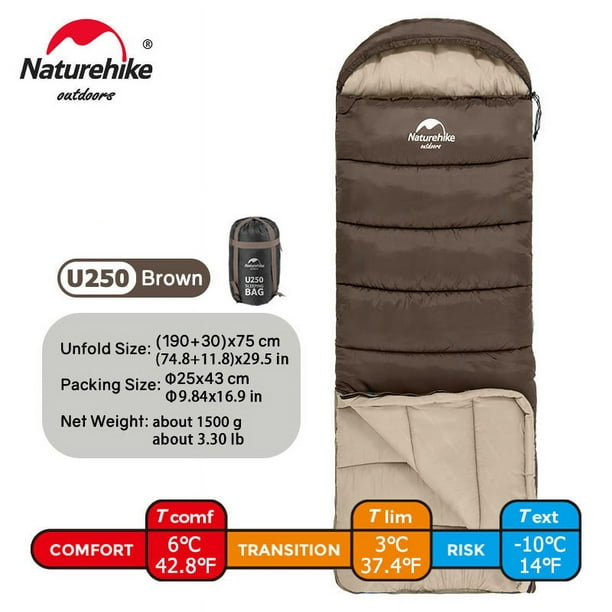 Naturehike Hooded Sleeping Bag, Ultralight Lightweight Waterproof Cotton Sleeping Bag For Hiking Climbing, Outdoor Camping Accessories, Super Foot Bowl Spectators & Super Sunday Party Goods
