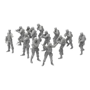 Magideal - 13 Figuras De En Miniatura, Escala 1/72, Pequeñas Figuras De Acción, Modelos Para Accesorios De Fotografía, Dioramas, Decoración Y Diseño.