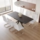 thumbnail image 1 of 62.4" extendable 78.15" dining Table Set for 6-8 Person for Dining Room,C-shaped Tube Soft padded armless dining chair and Very large Dining Room Table Kitchen Table Chair Set with metal Legs, 1 of 3