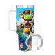 thumbnail image 3 of Los Croods Vaso aislado de acero inoxidable con asa, diseño temático, regalo para familia, amigos y fans; incluye pajita y encaja en el portavasos estándar, 40 oz, 3 of 6