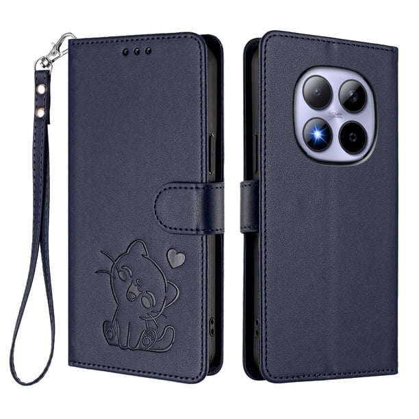 Funda Volteable tipo Billetera con Correa para Xiaomi POCO M8 Pro 5G, Azul