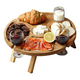 thumbnail image 1 of Mesa De Picnic Plegable Aire Libre Con Soporte Copas De Vino Geométrico Color Madera, 1 of 3