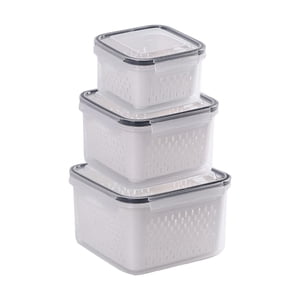 Bothyi - Juego De 3 Recipientes De Almacenamiento De Alimentos Para Cocina, A Prueba De Fugas, Contenedor Cuadrado Para Preparación De Comidas