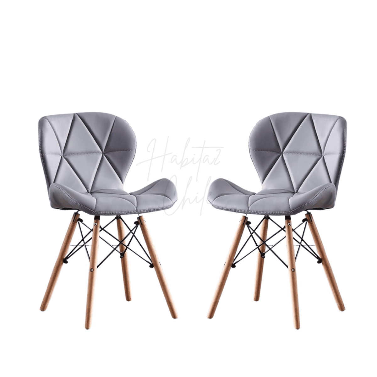 Habita2 Chile - Set 2 Sillas Radar Ecocuero - Gris