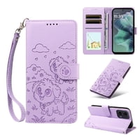 Funda Billetera Foxdock Compatible Con Motorola Moto G35 5G, Diseño Perrito Tierno, Ranuras Para Tarjetas Y Soporte Plegable