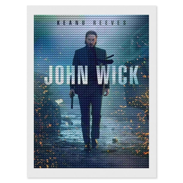 John Wick Kits de Pintura de Diamantes para Adultos 5D DIY Diamond Art Kits Full Drill Diamond Dots para Regalo Decoración de Pared y Relajación Artes de Gemas 30*40cm