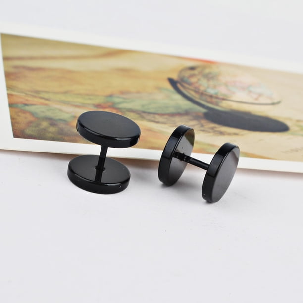 1pair Dumbbell Earrings: Get Ready to Turn Heads with These Stylish Round Studs!