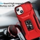 thumbnail image 2 of Funda Armada para iPhone 15 con Tapa Deslizante y Soporte Magnético Giratorio Rojo, 2 of 5