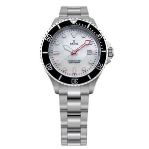Reloj Para Mujer Ratio Freediver Sapphire De Acero Inoxidable Con Esfera De Madreperla Blanca De Cuarzo