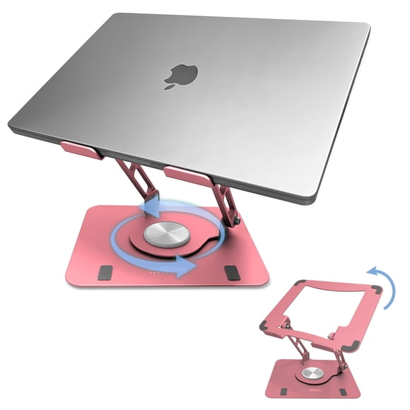 Soporte para ordenador portátil, ergonómico, giratorio, ajustable, dorado rosa