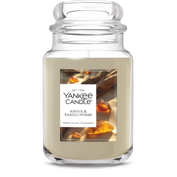 Candle Yankee Candle, ámbar y sándalo, 623 ml, tarro de 150 horas
