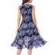 thumbnail image 3 of INSPIRE CHIC Vestido Midi Sin Mangas con Estampado Floral de Halloween y Volante en el Bajo para Mujer Azul Marino XS, 3 of 5