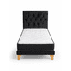 thumbnail image 2 of Cama 1 Plaza Completa Box Europea Felpa Negra, 2 of 6