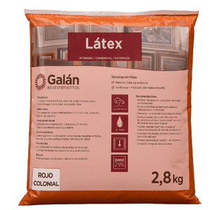Pintura En Bolsa Latex 2.8 Kilos Rojo Colonial Galan