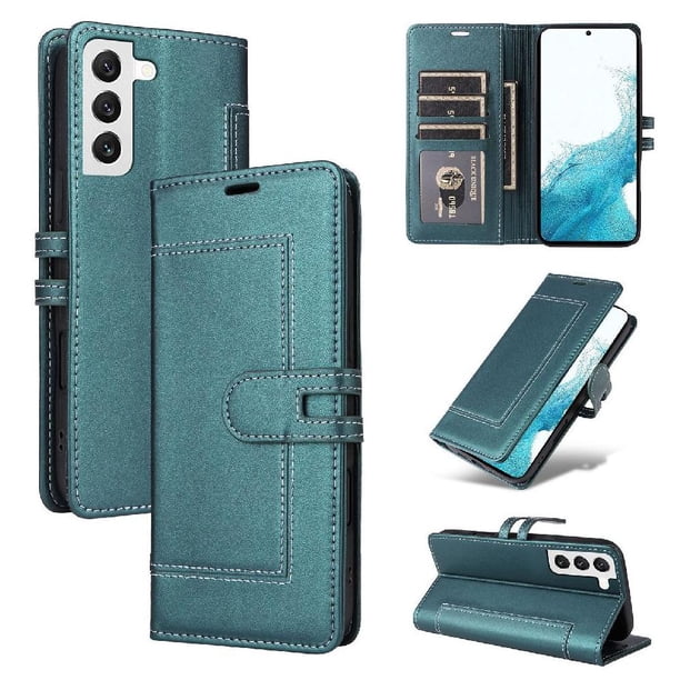 Premium Wallet Case for Samsung Galaxy S23 with Card Slots & Kickstand, Flip Cover Green