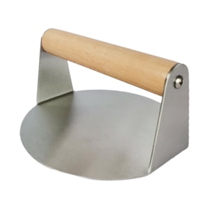Bothyi - Prensa Burger Smasher De Acero Inoxidable, Prensador De Hamburguesas Para Panes Planos, Mango De Madera Para Filete