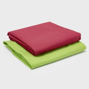Arthome - Pack 2 Sábanas Verde + Rojo 1 Plaza