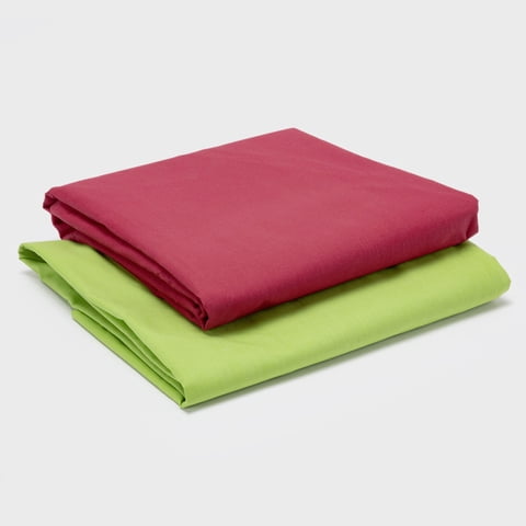 Arthome - Pack 2 Sábanas Verde + Rojo 1 Plaza